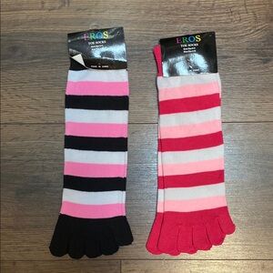 Striped Toe Socks - 2 pairs
